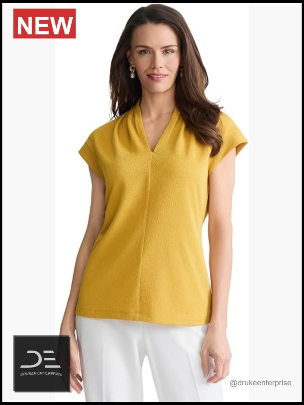 Extended Sleeve Funnel Neck Knit Top - Business Casual